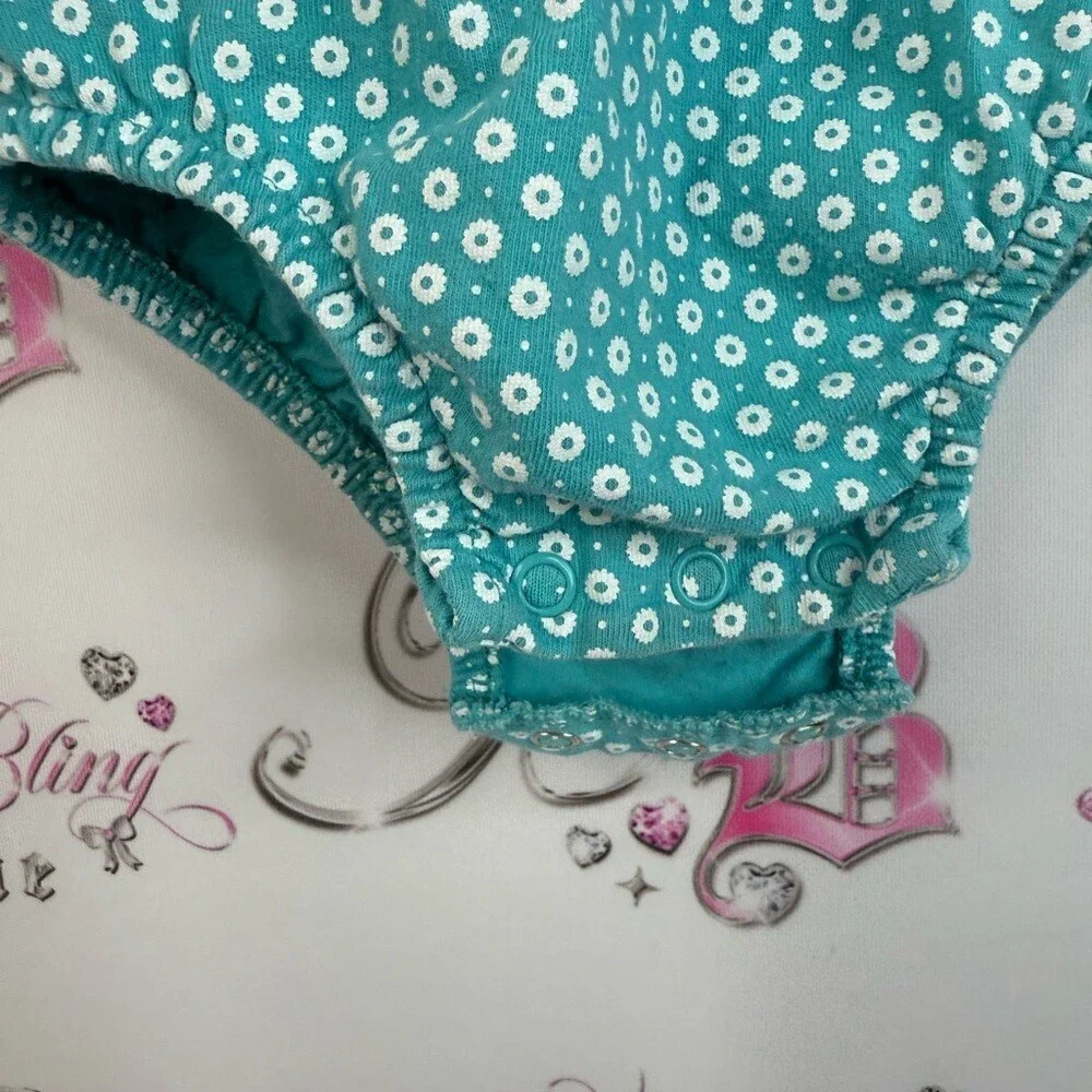 Carter's one piece daddy’s girl whale polka dot Aqua Polka Dot Bodysuit ruffle